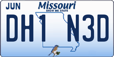 MO license plate DH1N3D