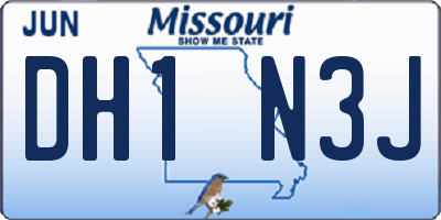 MO license plate DH1N3J