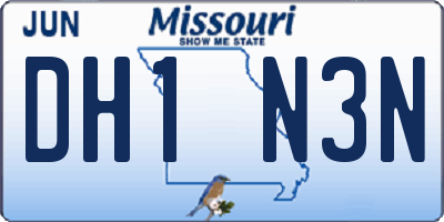 MO license plate DH1N3N