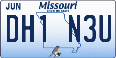 MO license plate DH1N3U