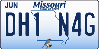 MO license plate DH1N4G