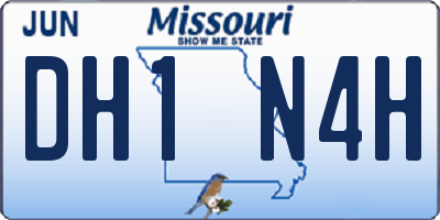 MO license plate DH1N4H