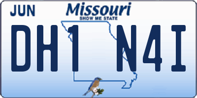MO license plate DH1N4I