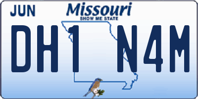 MO license plate DH1N4M