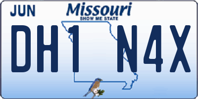 MO license plate DH1N4X