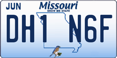 MO license plate DH1N6F