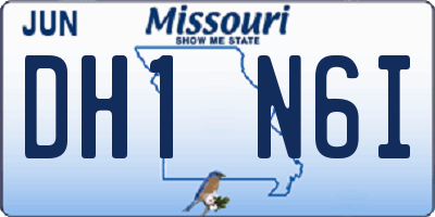 MO license plate DH1N6I