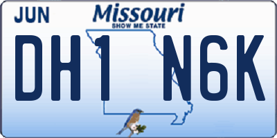 MO license plate DH1N6K