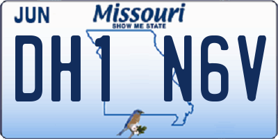 MO license plate DH1N6V