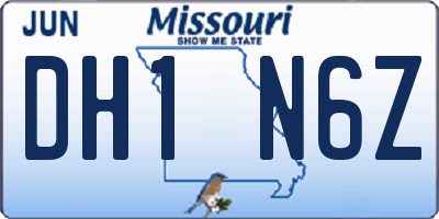 MO license plate DH1N6Z