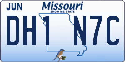 MO license plate DH1N7C