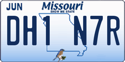 MO license plate DH1N7R