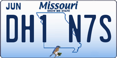 MO license plate DH1N7S