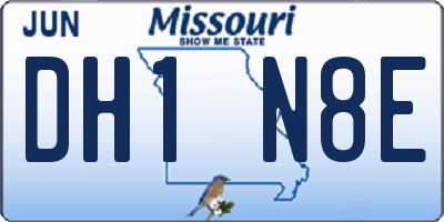 MO license plate DH1N8E