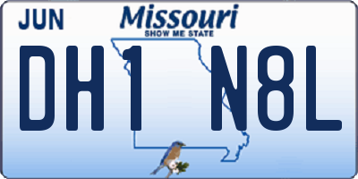 MO license plate DH1N8L