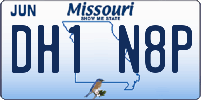 MO license plate DH1N8P