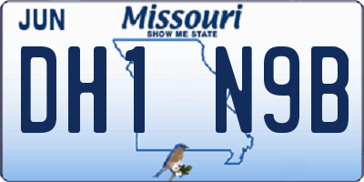 MO license plate DH1N9B