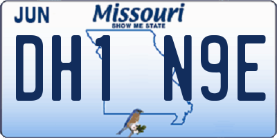 MO license plate DH1N9E