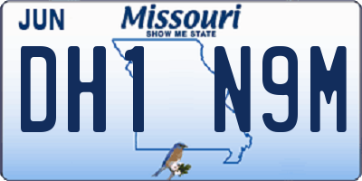 MO license plate DH1N9M