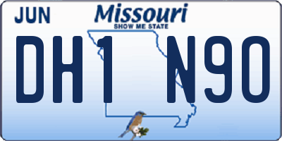 MO license plate DH1N9O