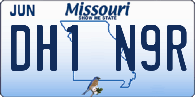 MO license plate DH1N9R