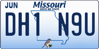 MO license plate DH1N9U