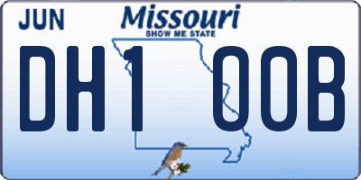MO license plate DH1O0B