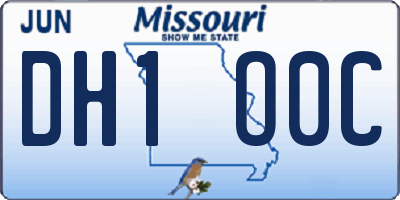 MO license plate DH1O0C