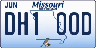 MO license plate DH1O0D