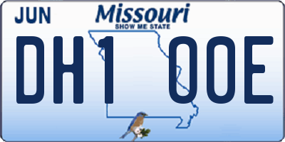 MO license plate DH1O0E