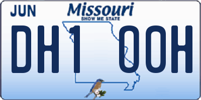 MO license plate DH1O0H