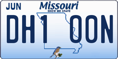 MO license plate DH1O0N