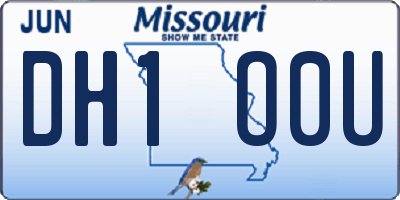 MO license plate DH1O0U