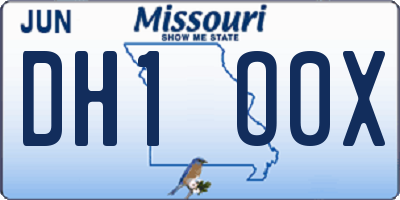 MO license plate DH1O0X