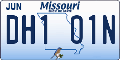 MO license plate DH1O1N