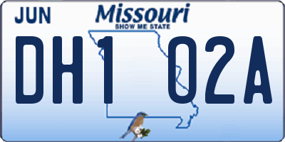 MO license plate DH1O2A