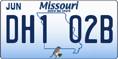 MO license plate DH1O2B