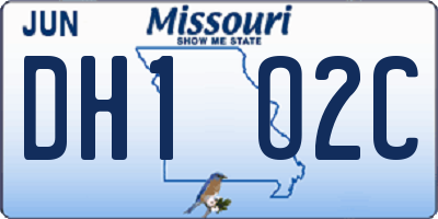 MO license plate DH1O2C