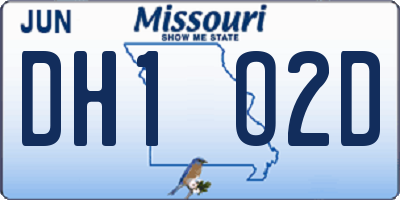 MO license plate DH1O2D