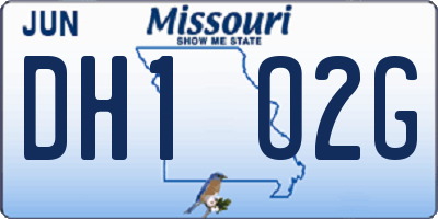 MO license plate DH1O2G