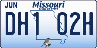 MO license plate DH1O2H