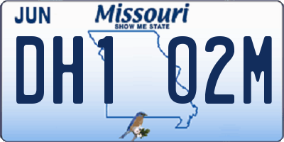 MO license plate DH1O2M