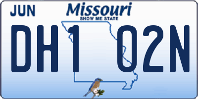 MO license plate DH1O2N