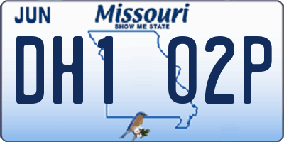 MO license plate DH1O2P