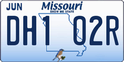 MO license plate DH1O2R
