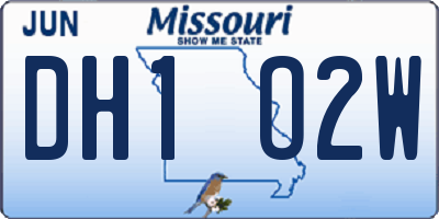 MO license plate DH1O2W