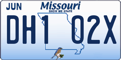 MO license plate DH1O2X