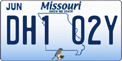 MO license plate DH1O2Y