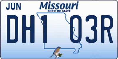 MO license plate DH1O3R