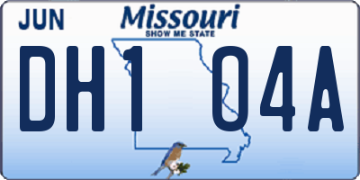 MO license plate DH1O4A